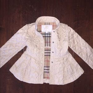 Burberry girls nova check beige quilted jacket top